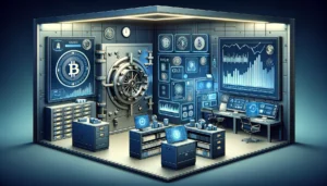 An illustration depicting secure crypto storage solutions for the cautious investor